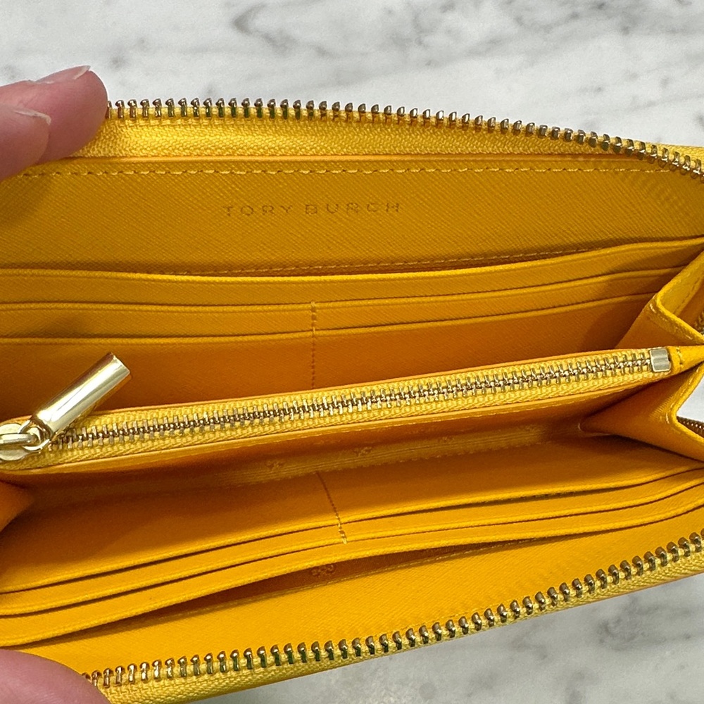 Tory Burch Vibrant Yellow Emerson Zip Continental Wallet - Picture 7 of 11